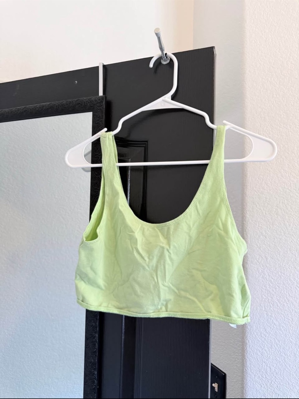 Topshop Lime Scoop Neck Crop Tank